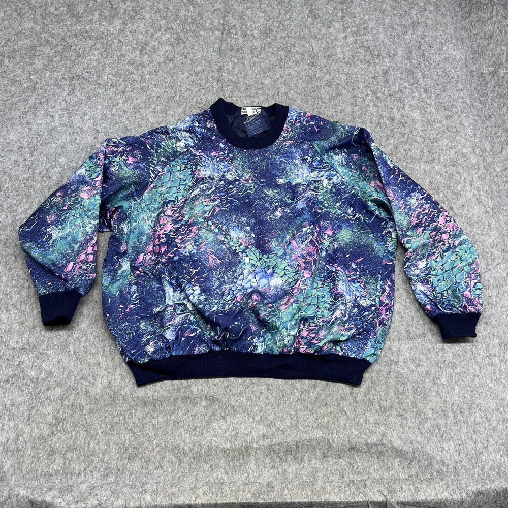 Sunderland Of Scotland Jacket Womens XL Blue Geometric Rain Pullover Casual